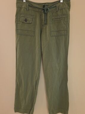 HEIHEI (Anthropology) Olive Green Casual Drawstring Pants